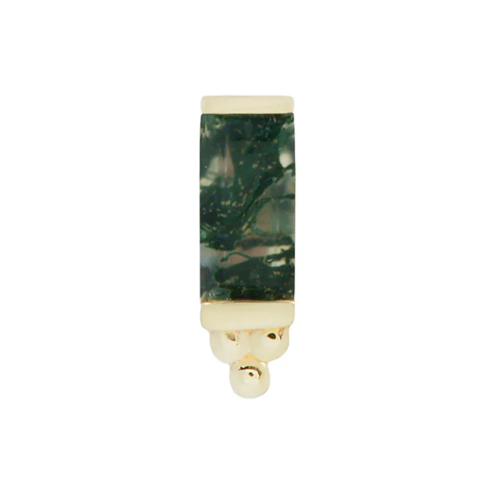 threadless: "Dior" End in Gold with Moss Agate - Image 2