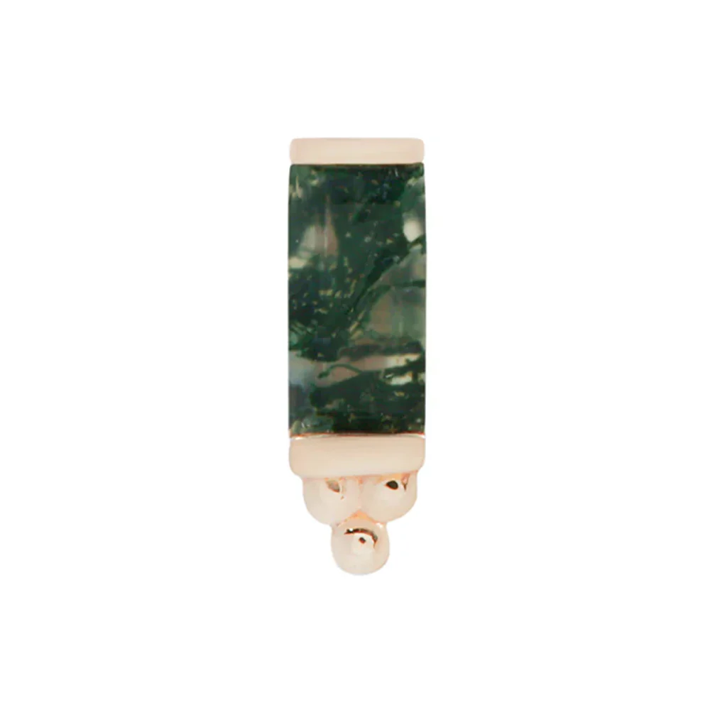 threadless: "Dior" End in Gold with Moss Agate - Image 4