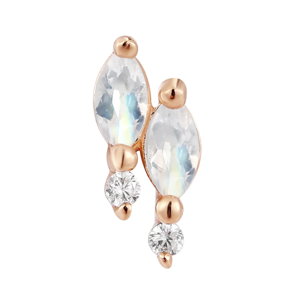threadless: "Dreamland" End in Gold with Rainbow Moonstone & CZ's - Image 5