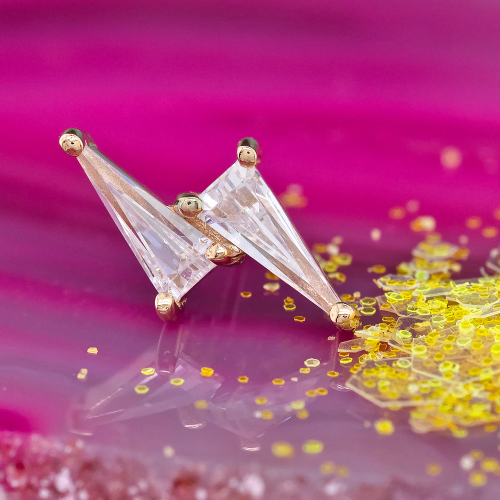 threadless: "Electrify" End in Gold with CZ's - Image 2