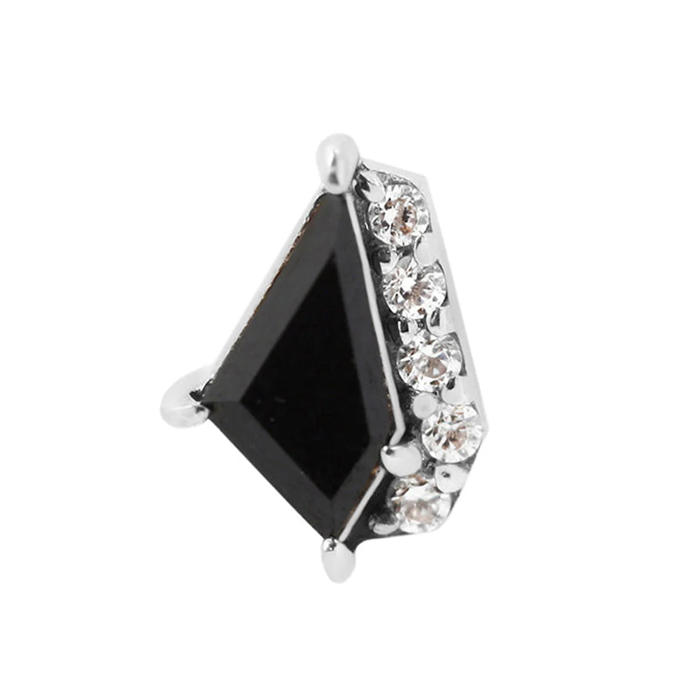 threadless: "Elevate" End in Gold with Black Spinel & CZ's