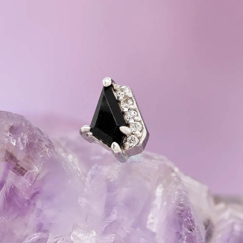 threadless: "Elevate" End in Gold with Black Spinel & CZ's - Image 2