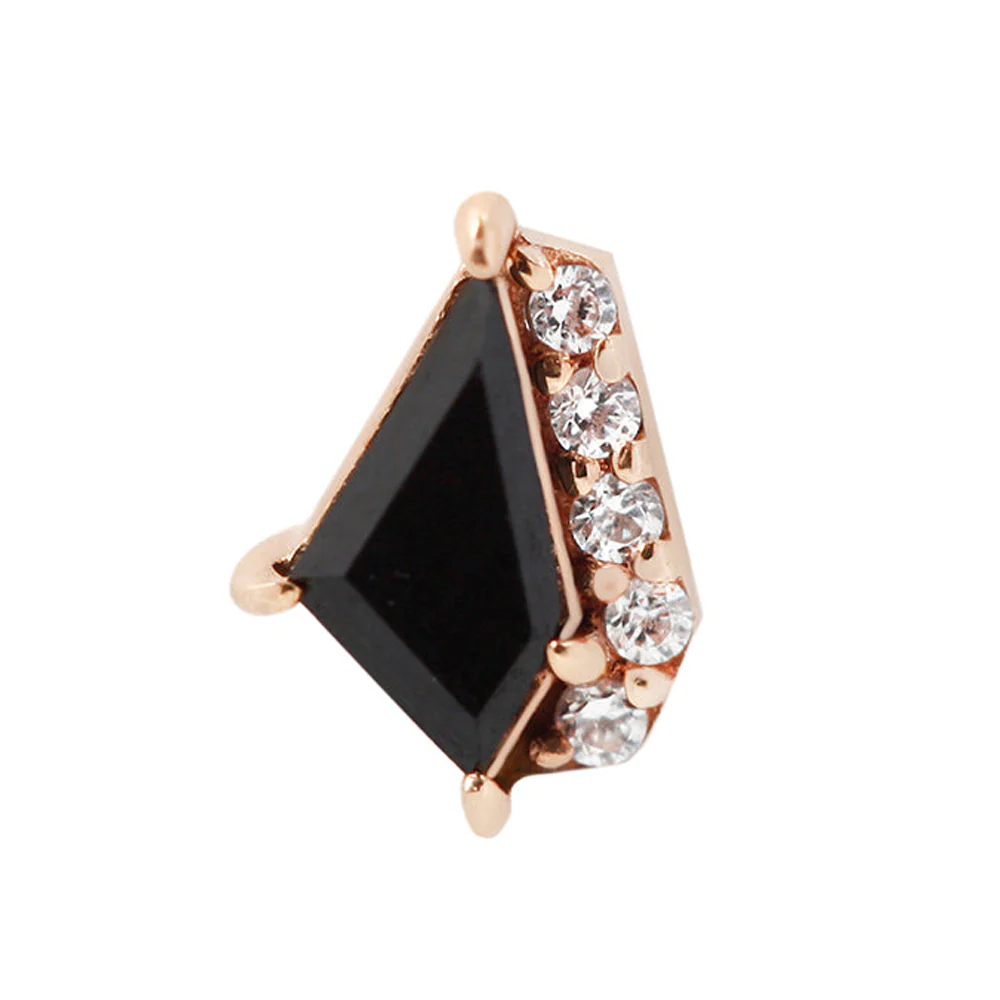 threadless: "Elevate" End in Gold with Black Spinel & CZ's - Image 5