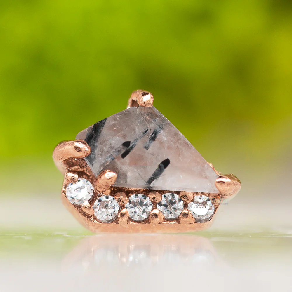 threadless: "Elevate" End in Gold with Tourmalated Quartz & CZ's - Image 2