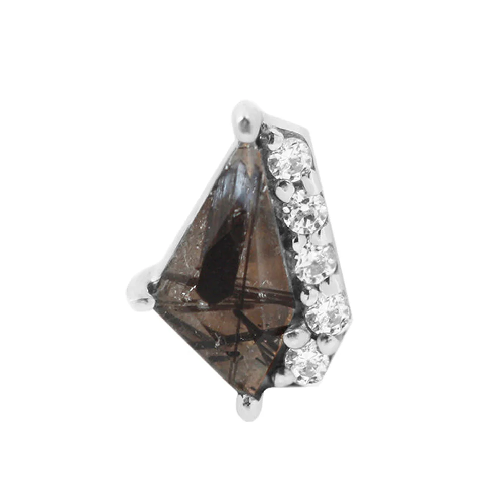 threadless: "Elevate" End in Gold with Tourmalated Quartz & CZ's - Image 4
