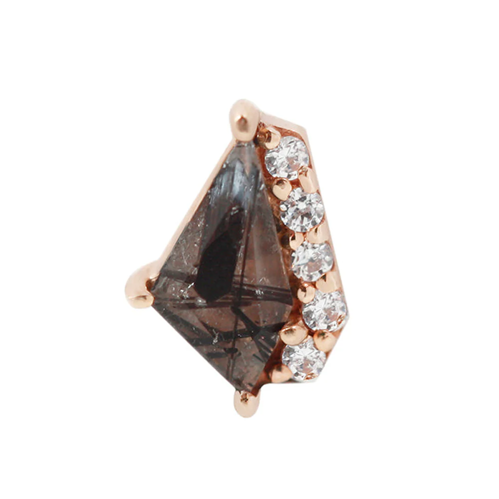 threadless: "Elevate" End in Gold with Tourmalated Quartz & CZ's - Image 5