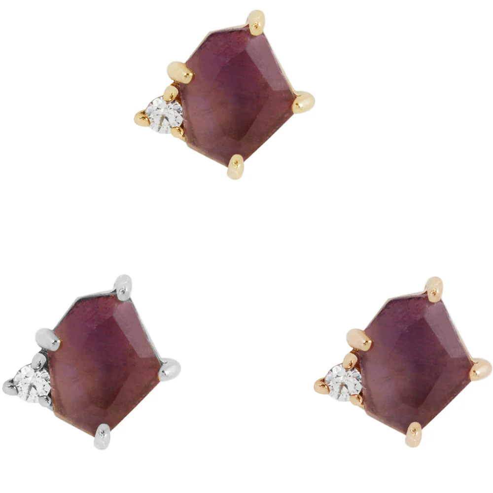 threadless: "Elicit" End in Gold with Amethyst & CZ