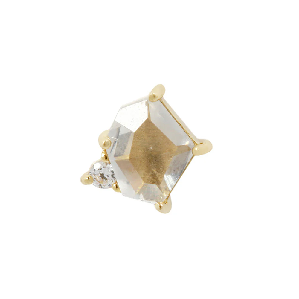 threadless: "Elicit" End in Gold with CZ's - Image 2