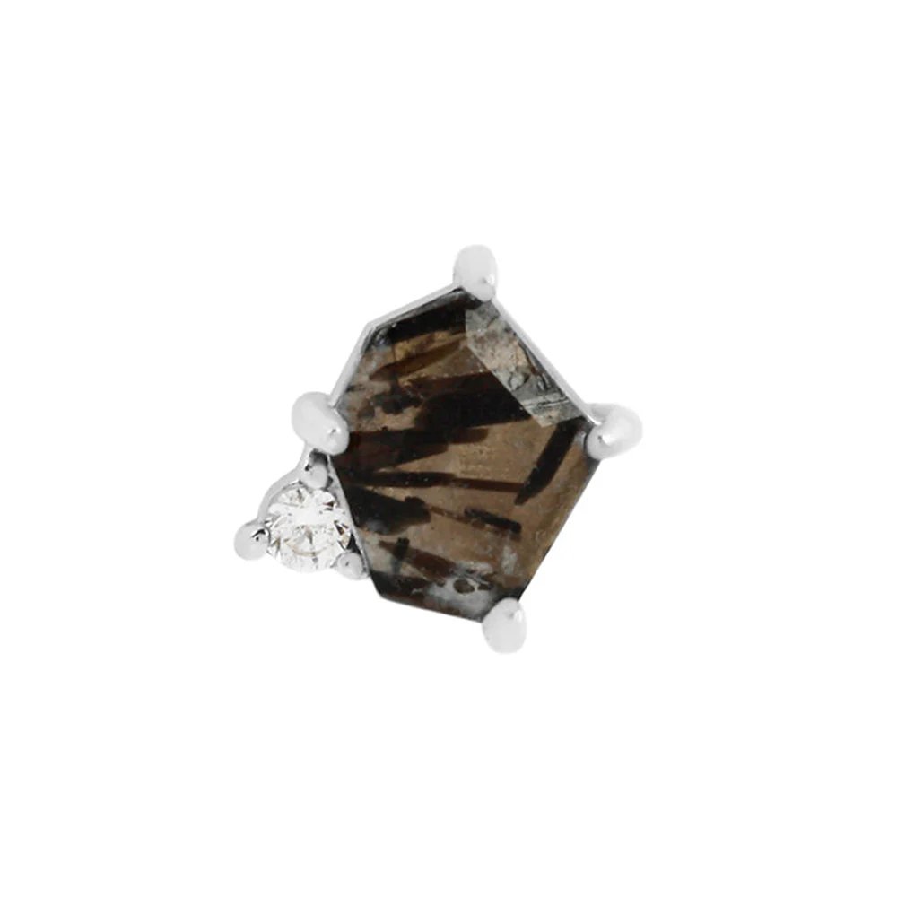 threadless: "Elicit" End in Gold with Tourmalated Quartz & CZ - Image 3