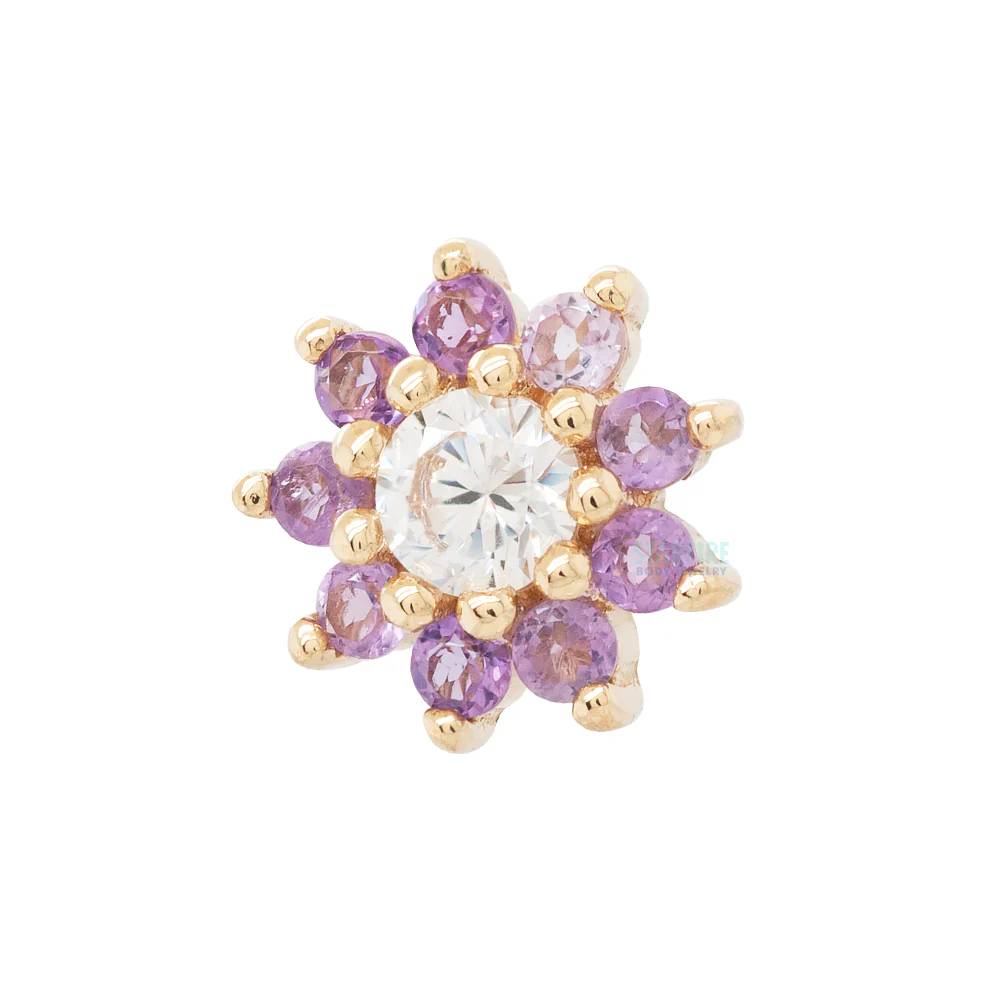 threadless: "Eloise" End in Gold with Amethyst & CZ