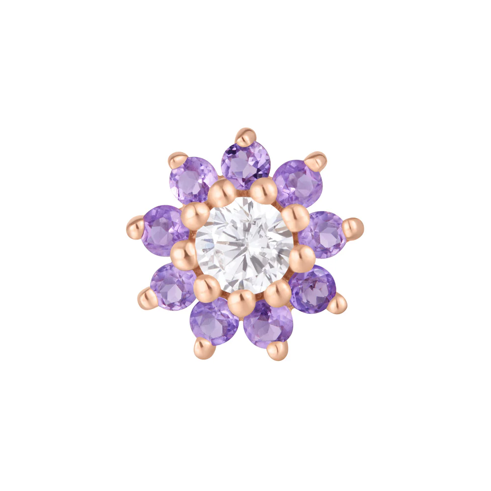 threadless: "Eloise" End in Gold with Amethyst & CZ - Image 5