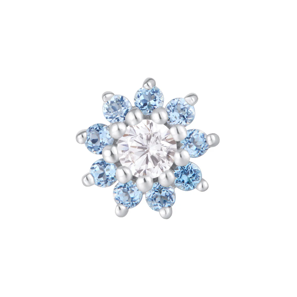 threadless: "Eloise" End in Gold with London Blue Topaz & CZ - Image 3