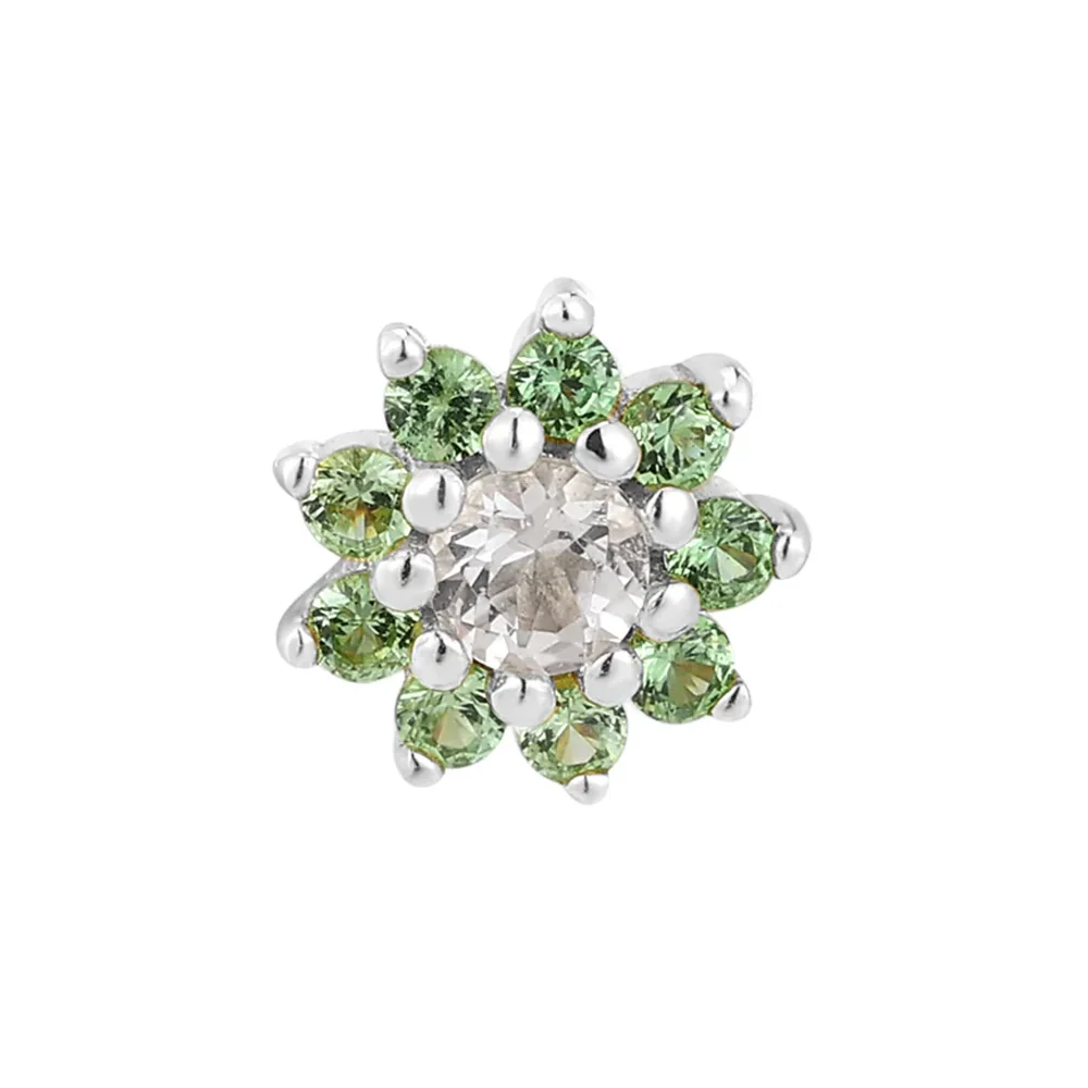 threadless: "Eloise" End in Gold with Tsavorite & White Topaz - Image 3