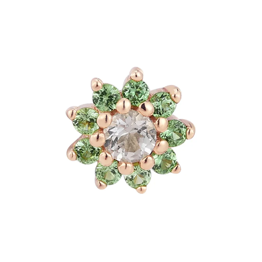 threadless: "Eloise" End in Gold with Tsavorite & White Topaz - Image 4