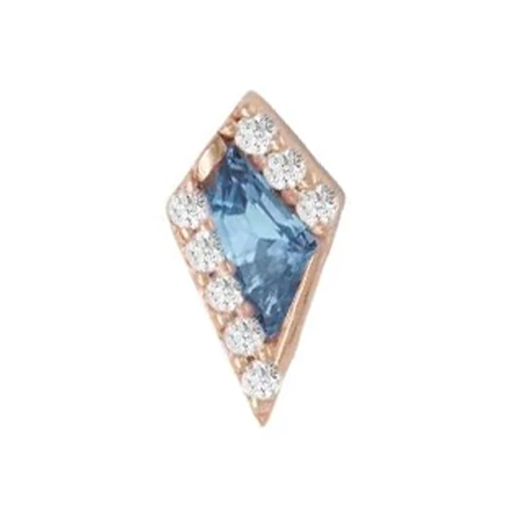 threadless: "Eminence" End in Gold with London Blue Topaz & CZ's - Image 3