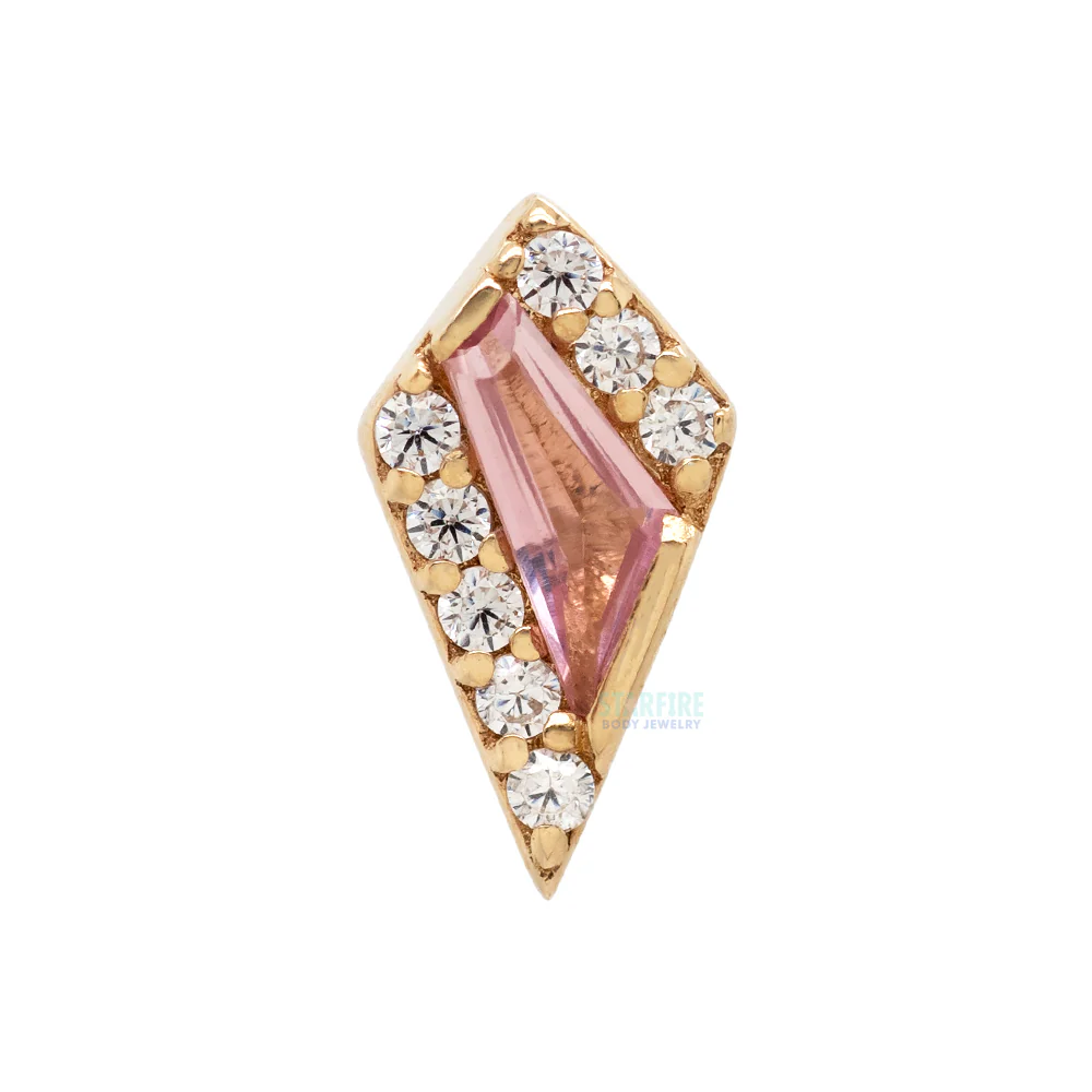 threadless: "Eminence" End in Gold with Pink Tourmaline & CZ's - Image 3