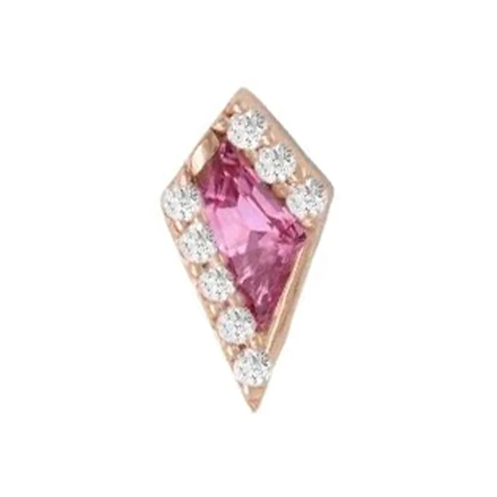 threadless: "Eminence" End in Gold with Pink Tourmaline & CZ's - Image 5