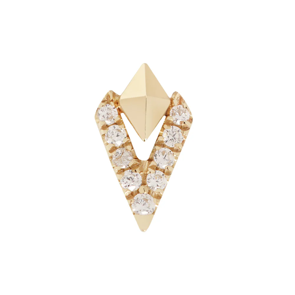 threadless: "Empower" End in Gold with CZ's - Image 2