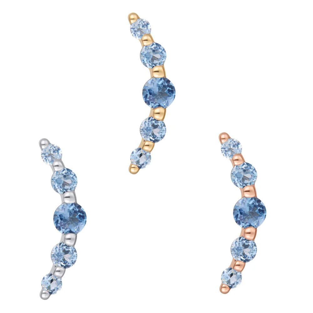 threadless: "Eternal" End in Gold with London Blue Topaz'