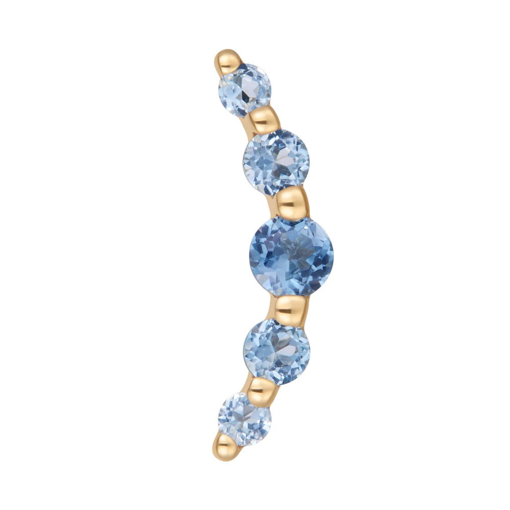 threadless: "Eternal" End in Gold with London Blue Topaz' - Image 3