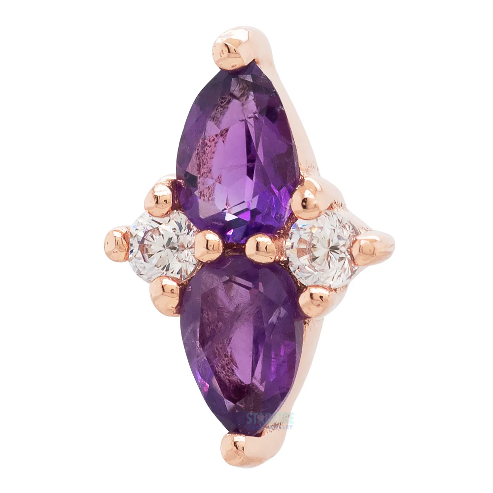 threadless: "Ethereal" End in Gold with Amethyst & CZ's