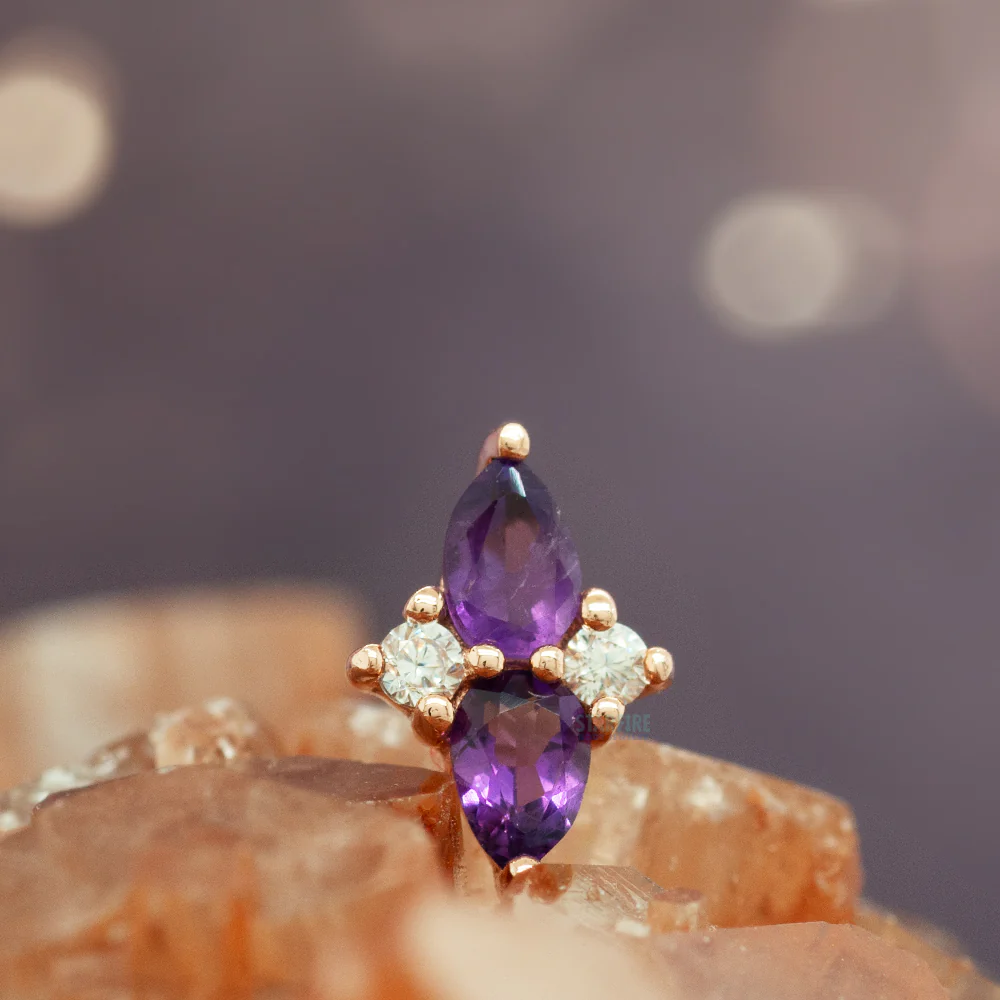 threadless: "Ethereal" End in Gold with Amethyst & CZ's - Image 2