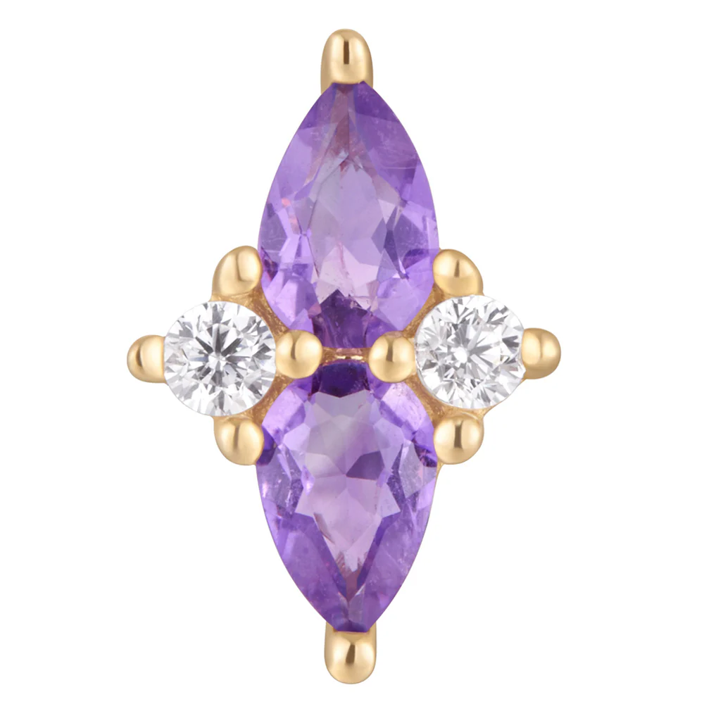 threadless: "Ethereal" End in Gold with Amethyst & CZ's - Image 3