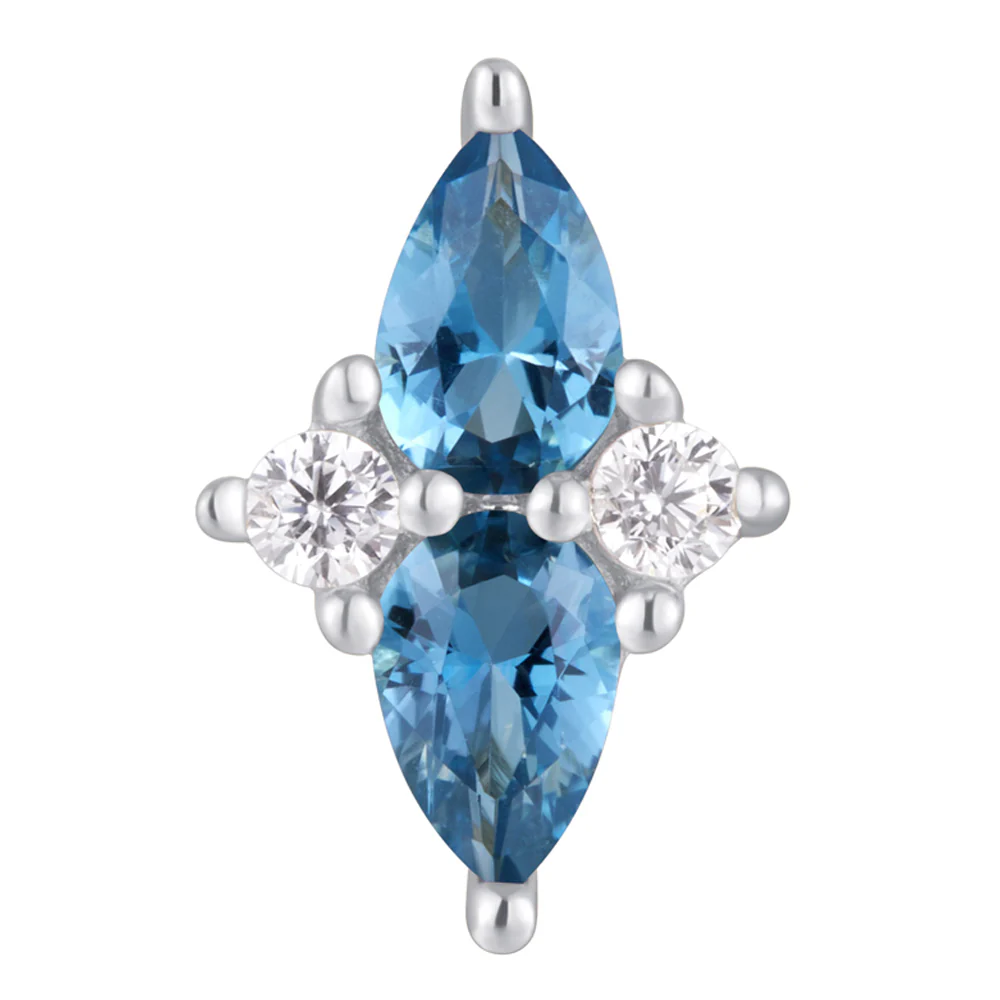 threadless: "Ethereal" End in Gold with London Blue Topaz & CZ's - Image 3