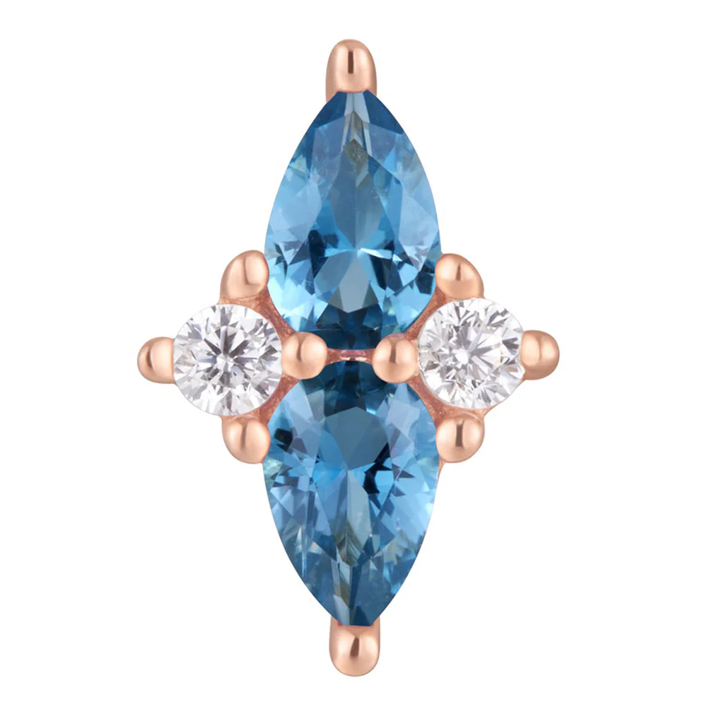 threadless: "Ethereal" End in Gold with London Blue Topaz & CZ's - Image 4