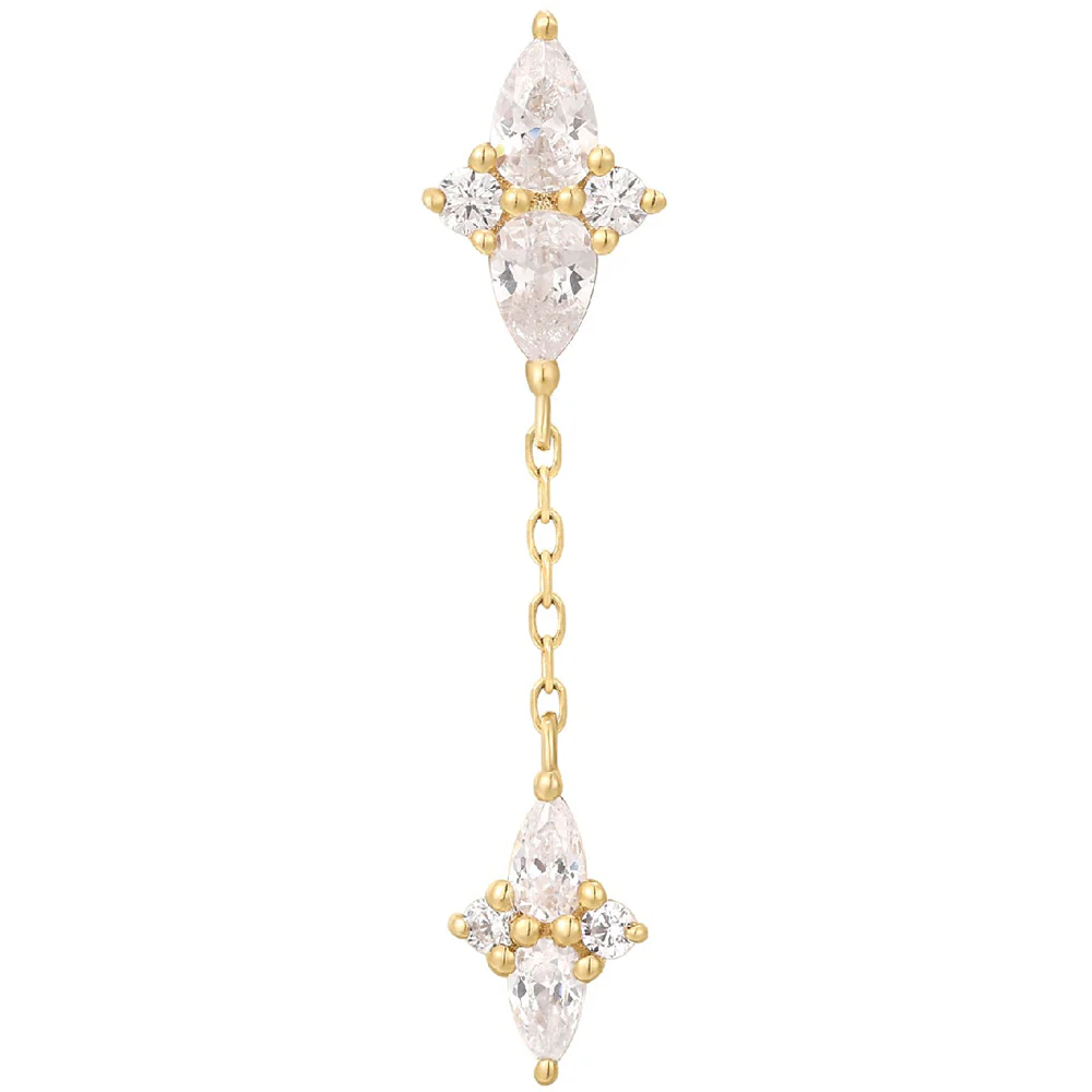 threadless: "Ethereal Remix" Chain End in Gold with CZ's - Image 3