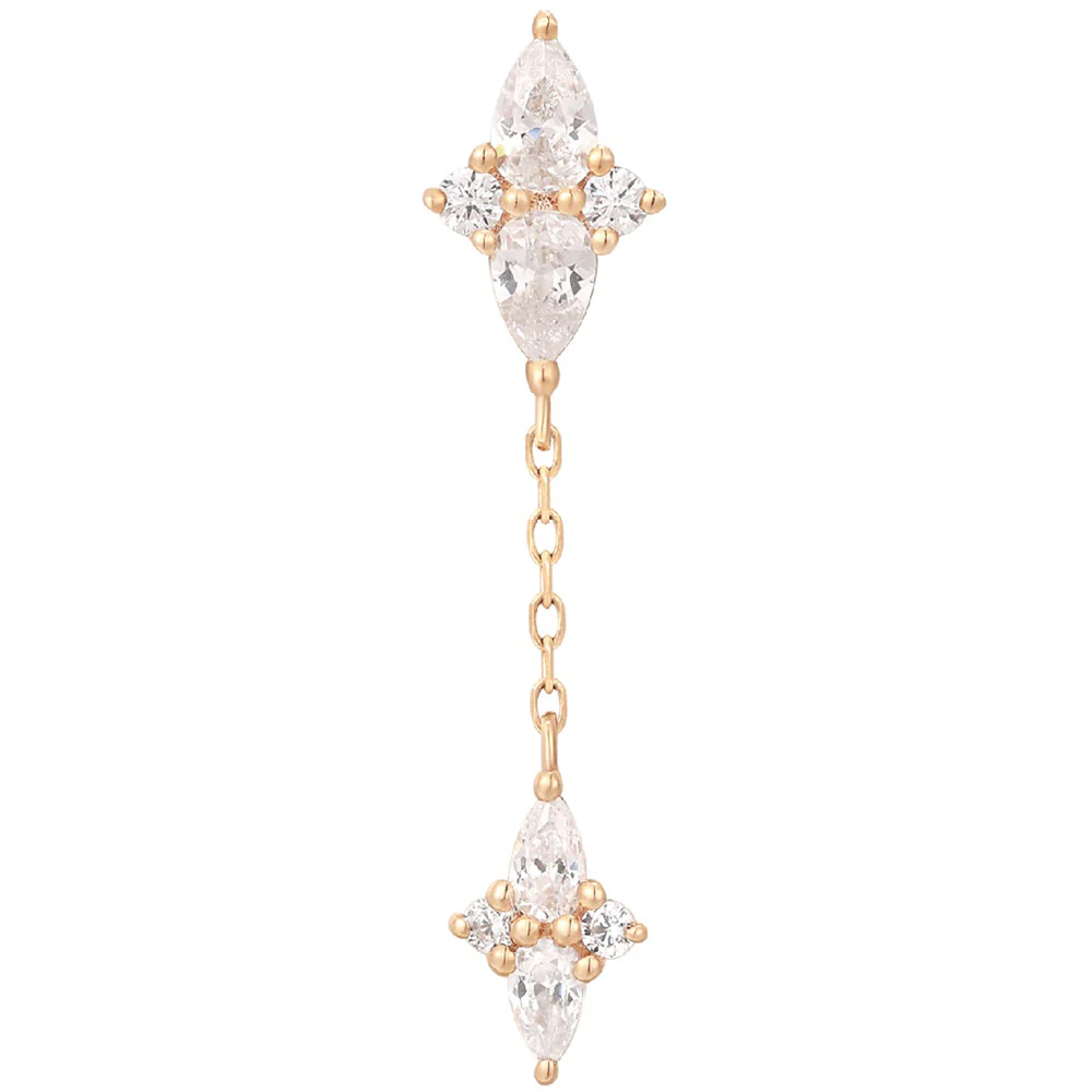 threadless: "Ethereal Remix" Chain End in Gold with CZ's - Image 5