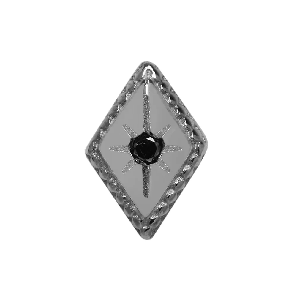 threadless: "Etoile" End in Black Rhodium - Gold with Black Diamond - Image 2