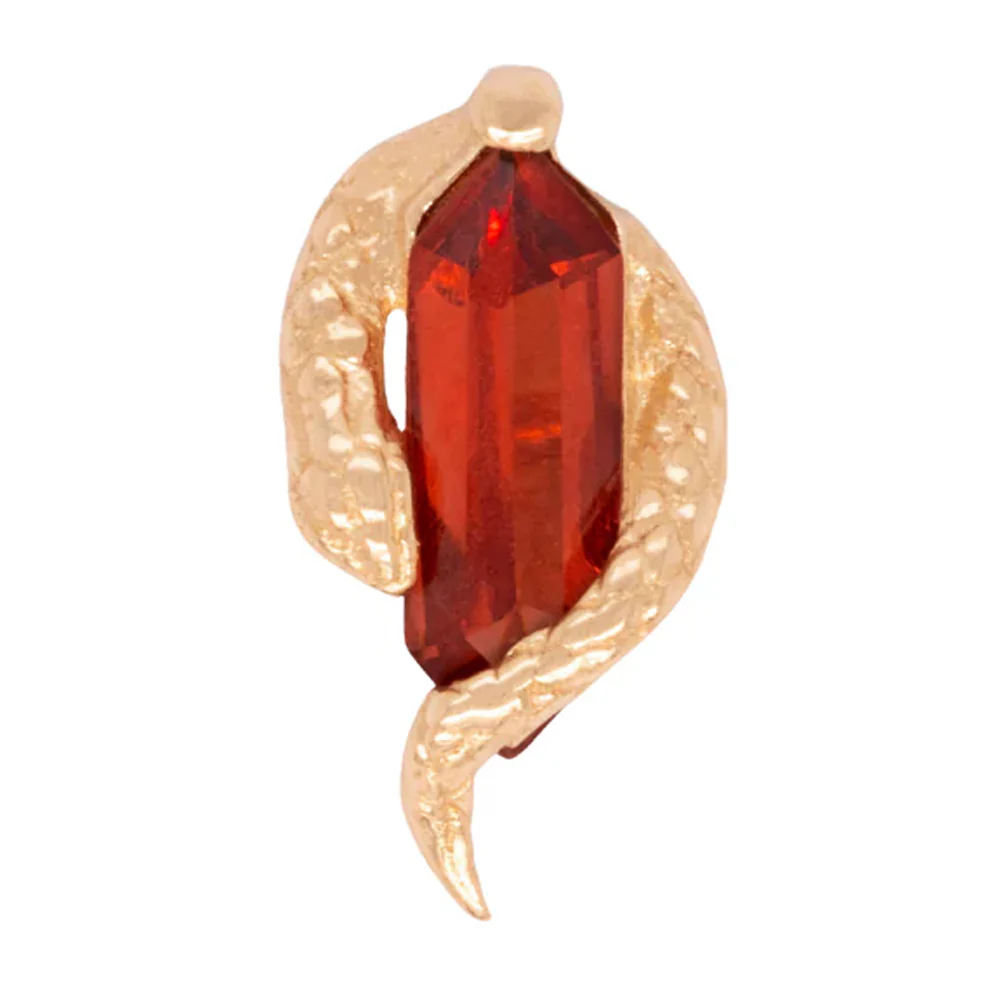 threadless: "Eve Was Framed" End in Gold with Garnet - Image 3