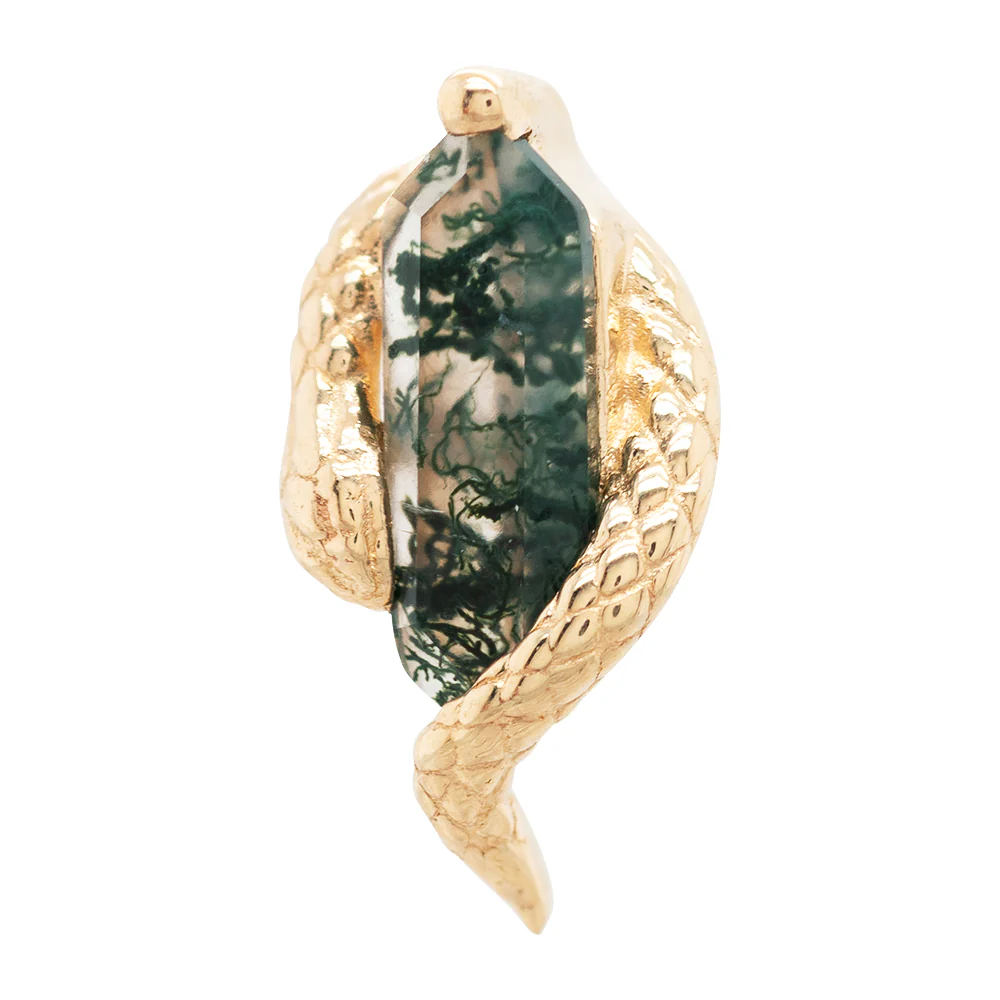 threadless: "Eve Was Framed" End in Gold with Moss Agate