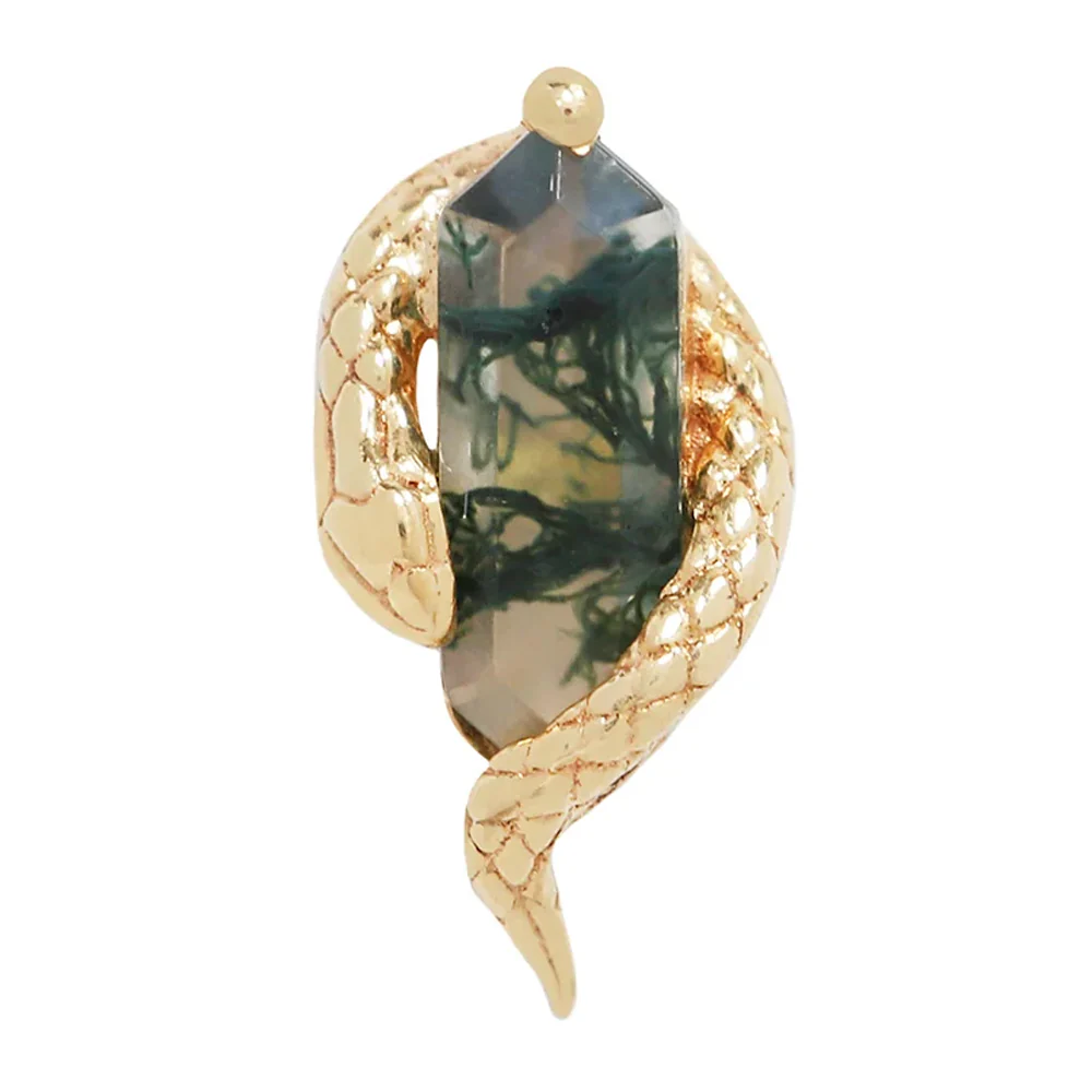 threadless: "Eve Was Framed" End in Gold with Moss Agate - Image 3