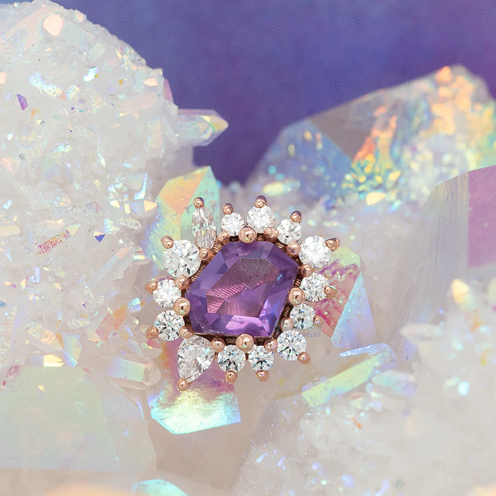 threadless: "Eye Candy" End in Gold with Amethyst & White CZ's - Image 2