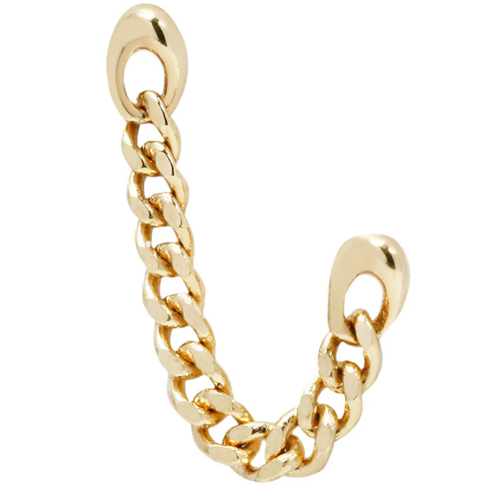 threadless: "Gold Drip" Chain Dual Pin End in Gold - Image 2