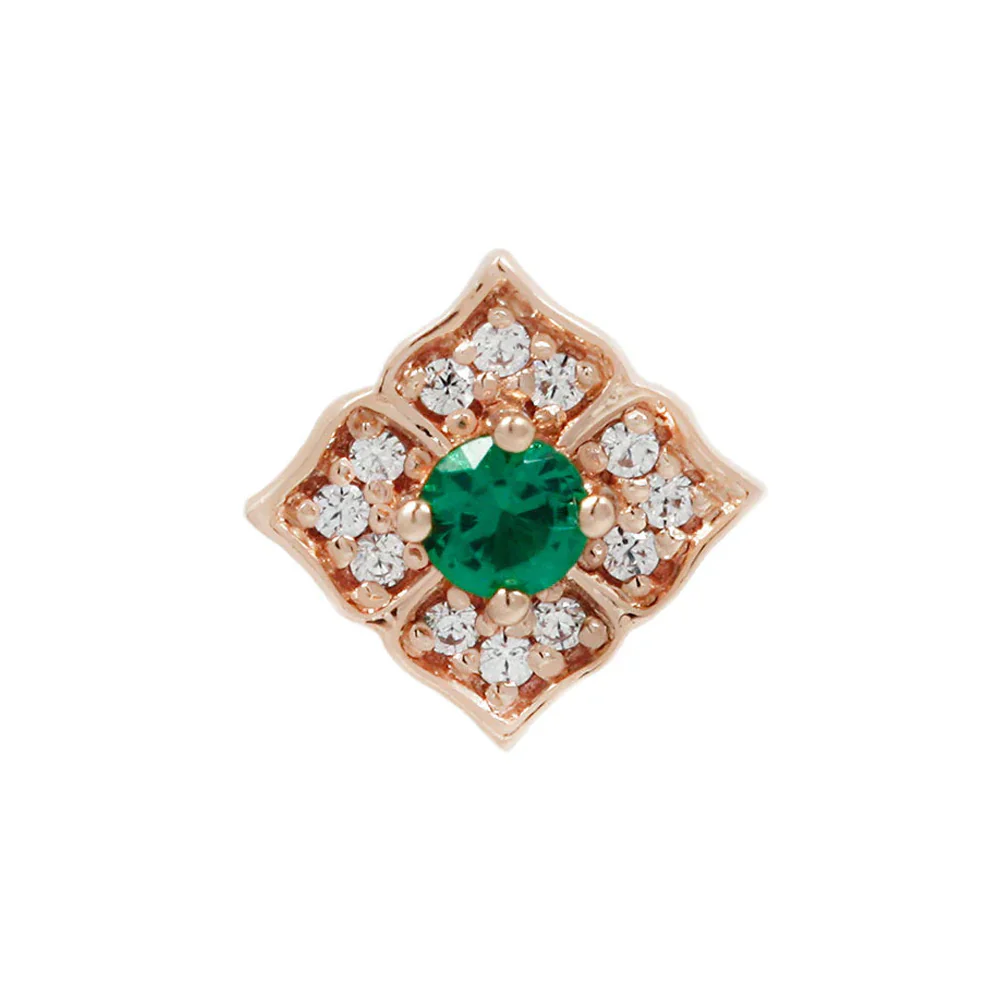 threadless: "Grace" End in Gold with Green Spinel & CZ's - Image 4