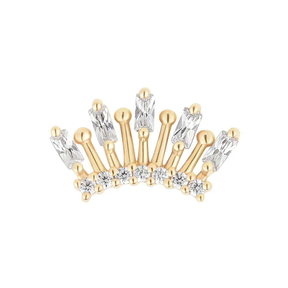 threadless: "Holiday" End in Gold with CZ's - Image 3