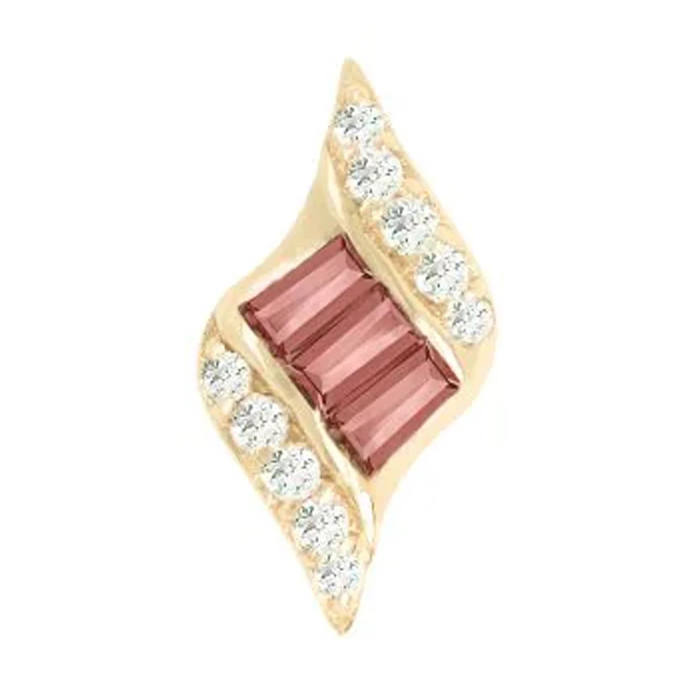 threadless: "Intrigue" End in Gold with Garnet & CZ's - Image 2