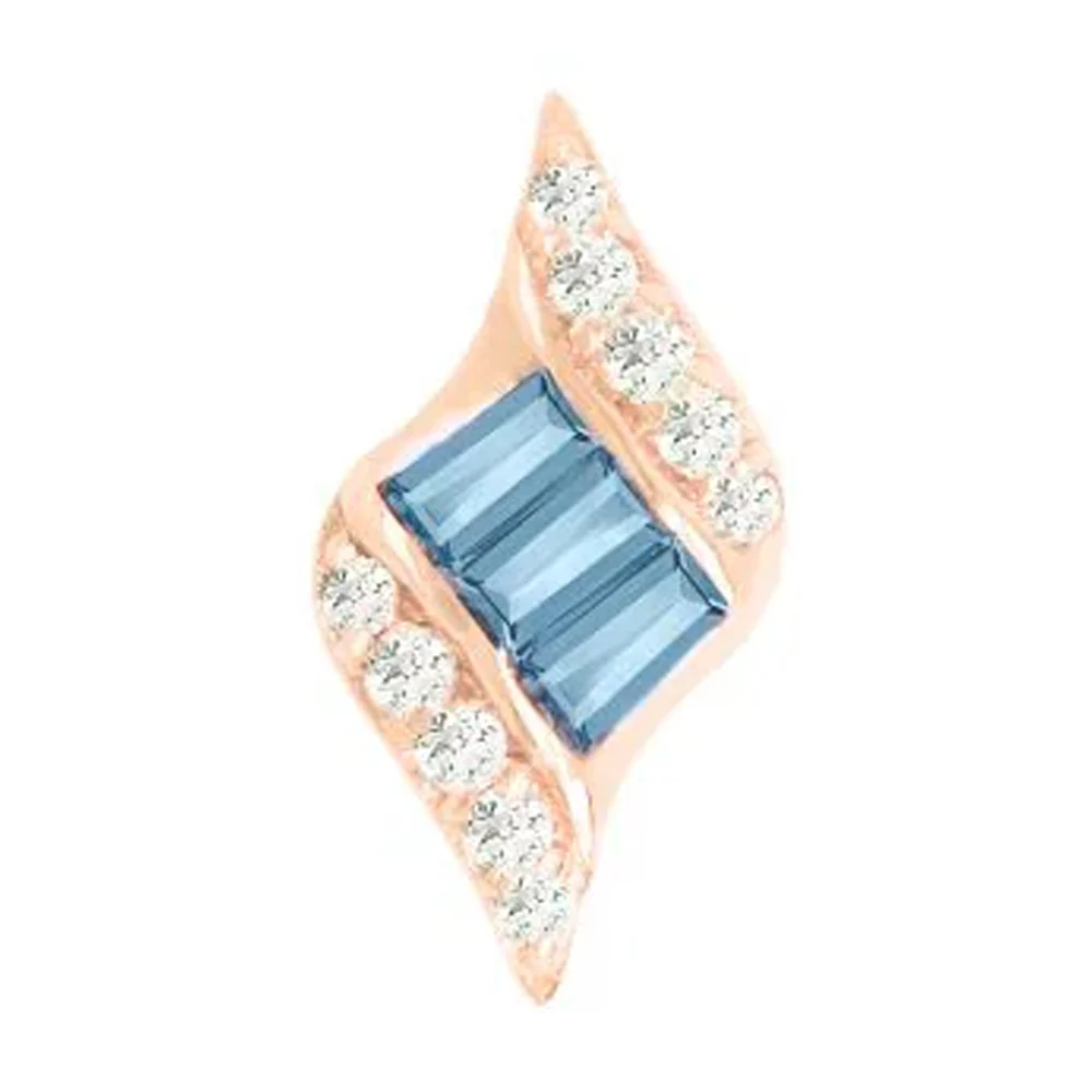 threadless: "Intrigue" End in Gold with London Blue Topaz & CZ's - Image 3