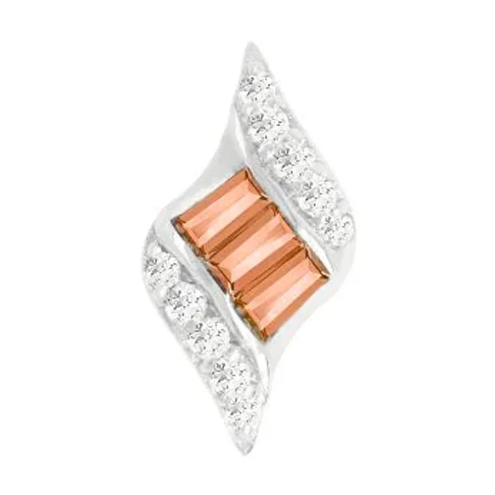 threadless: "Intrigue" End in Gold with Orange Garnet & CZ's - Image 3