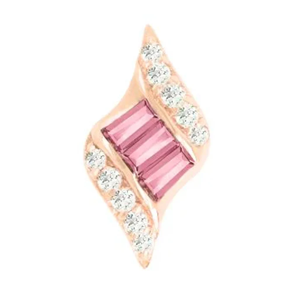 threadless: "Intrigue" End in Gold with Pink Tourmaline & CZ's - Image 4