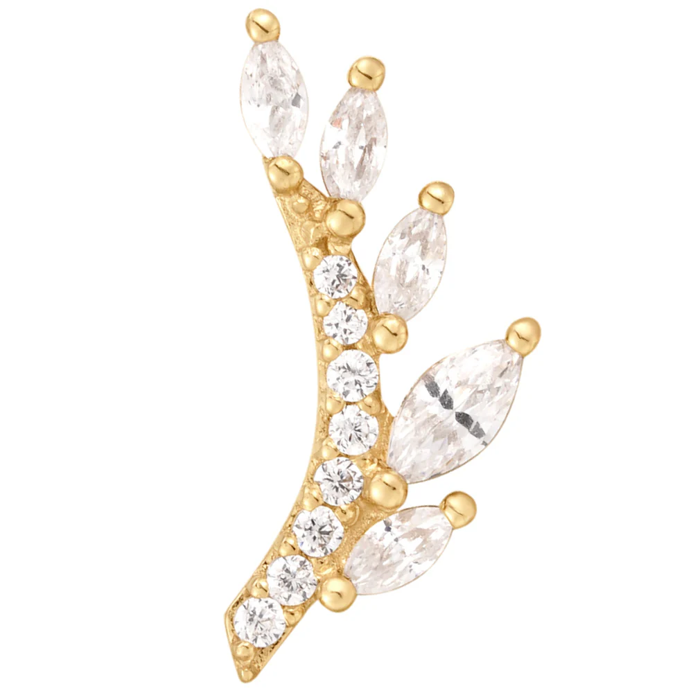 threadless: "Jardin" End in Gold with CZ's