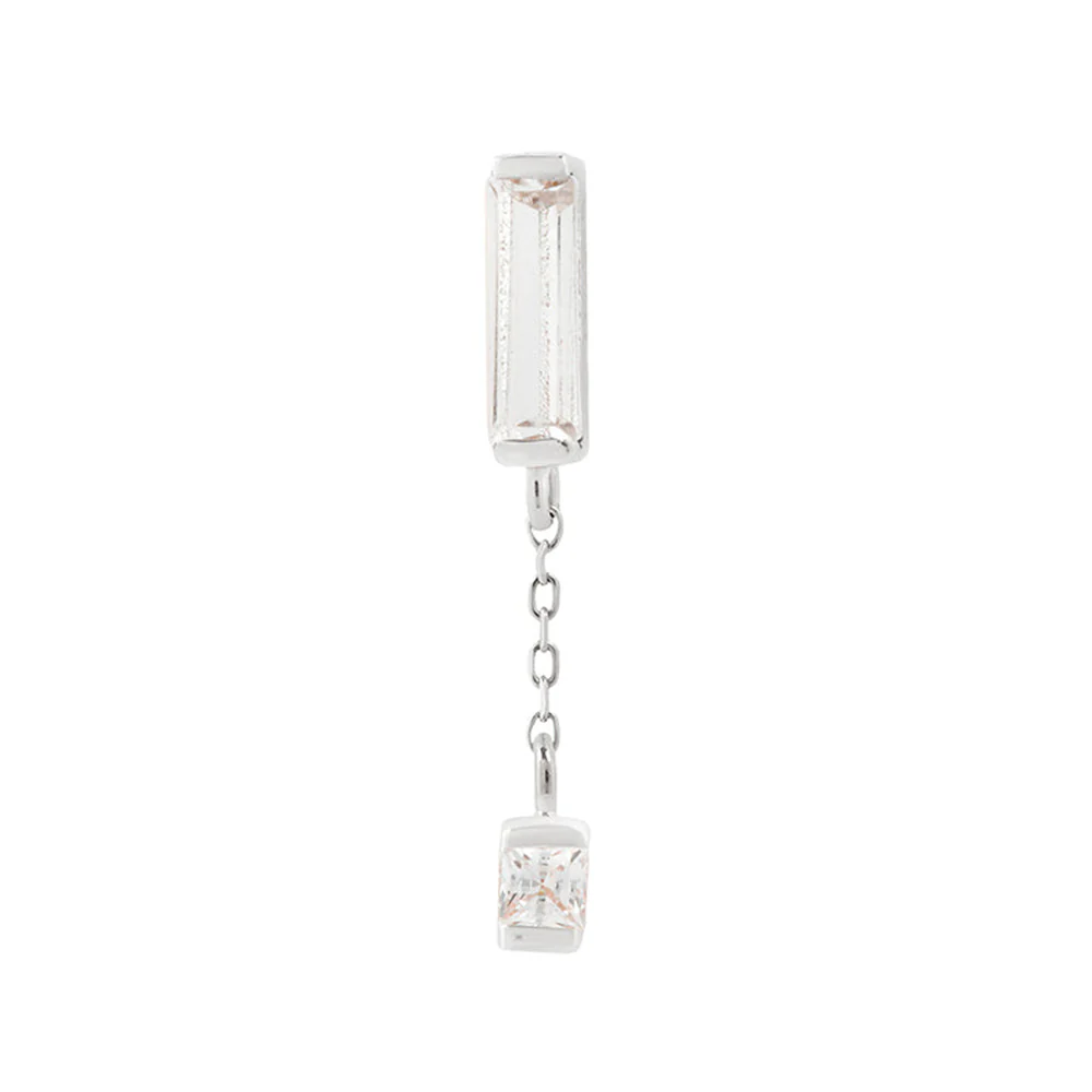 threadless: "Jaxon" End with Dangle in Gold with CZ's