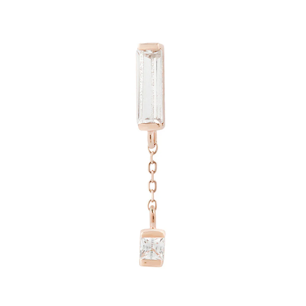 threadless: "Jaxon" End with Dangle in Gold with CZ's - Image 4