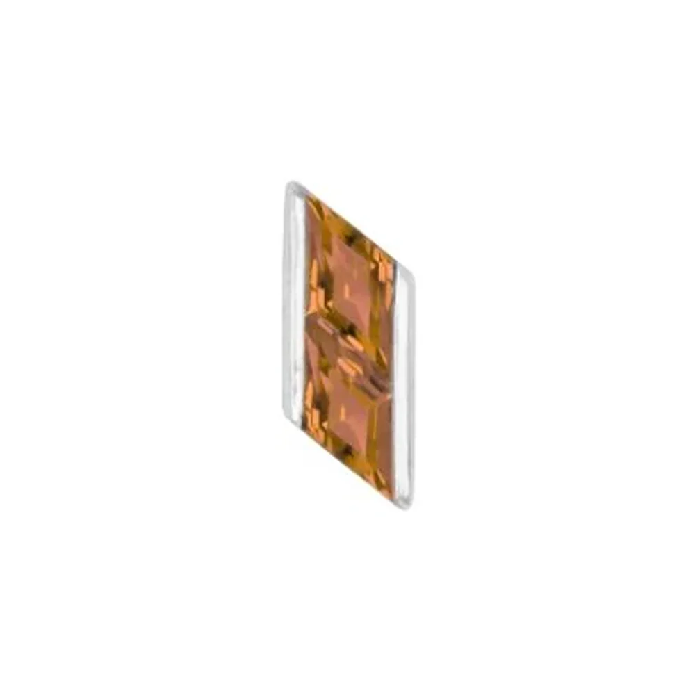 threadless: "Joia" End in Gold with Orange Garnet - Image 2