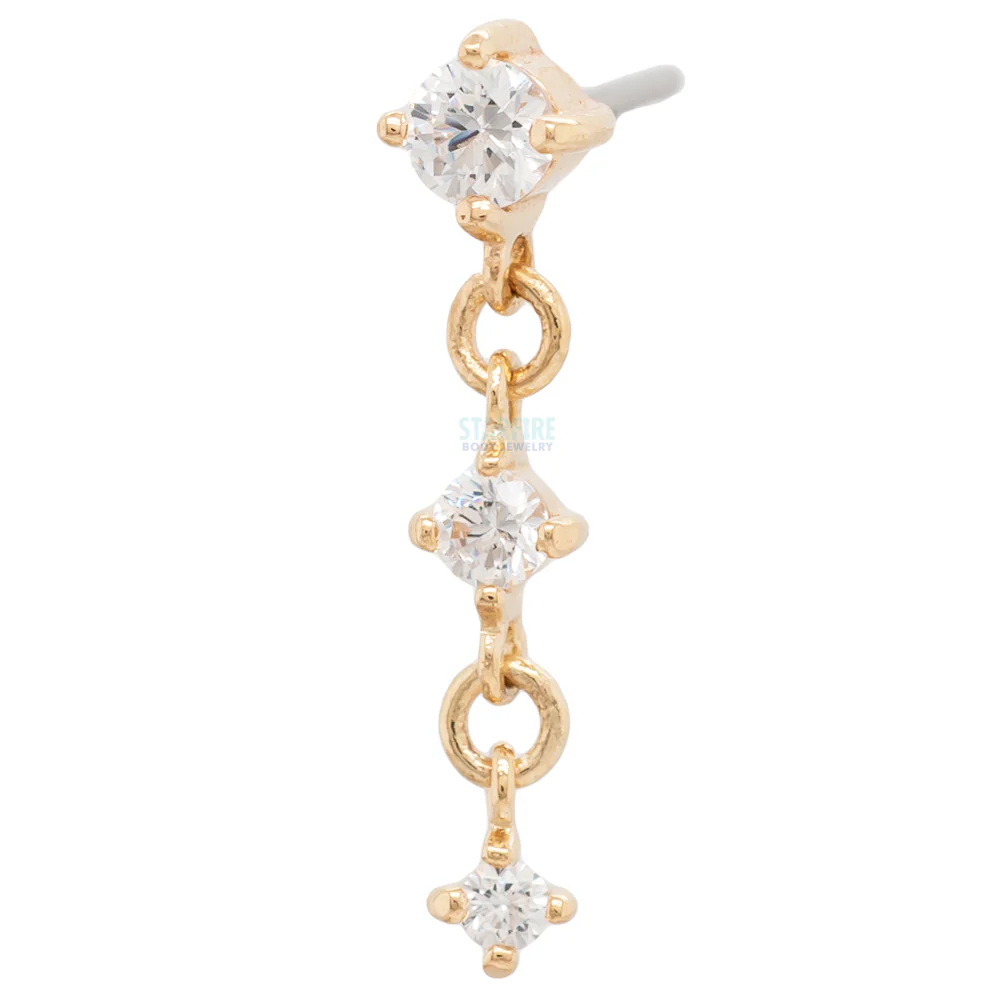 threadless: "Kiera" Chain End in Gold with CZ's - Image 3