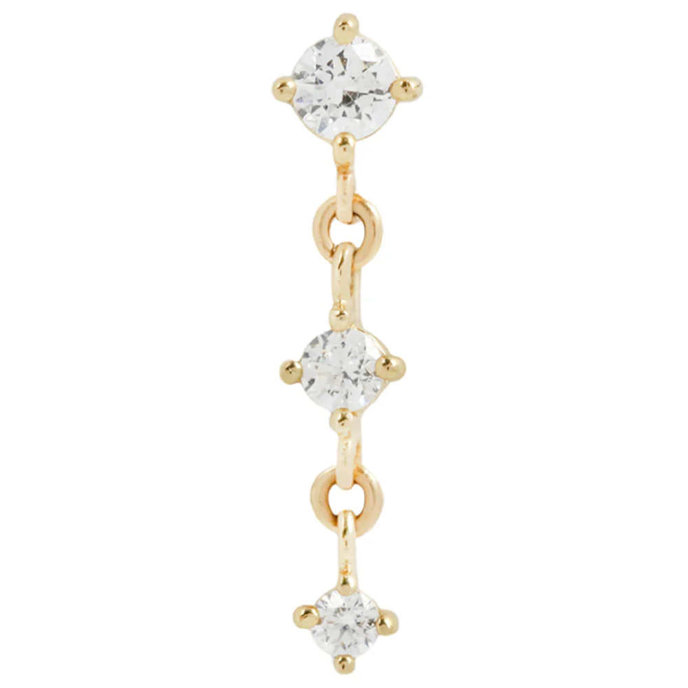 threadless: "Kiera" Chain End in Gold with CZ's - Image 4