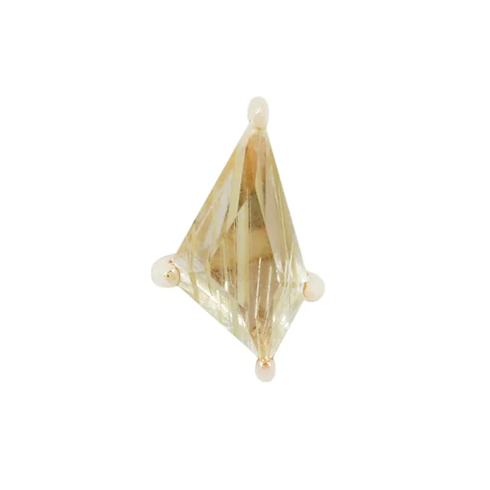 threadless: "Limelight" End in Gold with Rutilated Quartz - Image 2